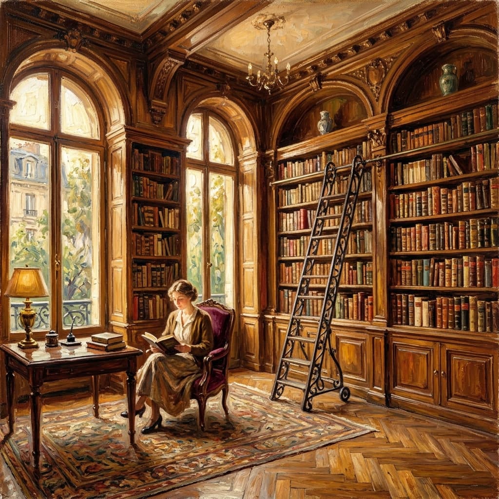 Vintage French Art Concept (vintage_french_library_1782242794402.png)